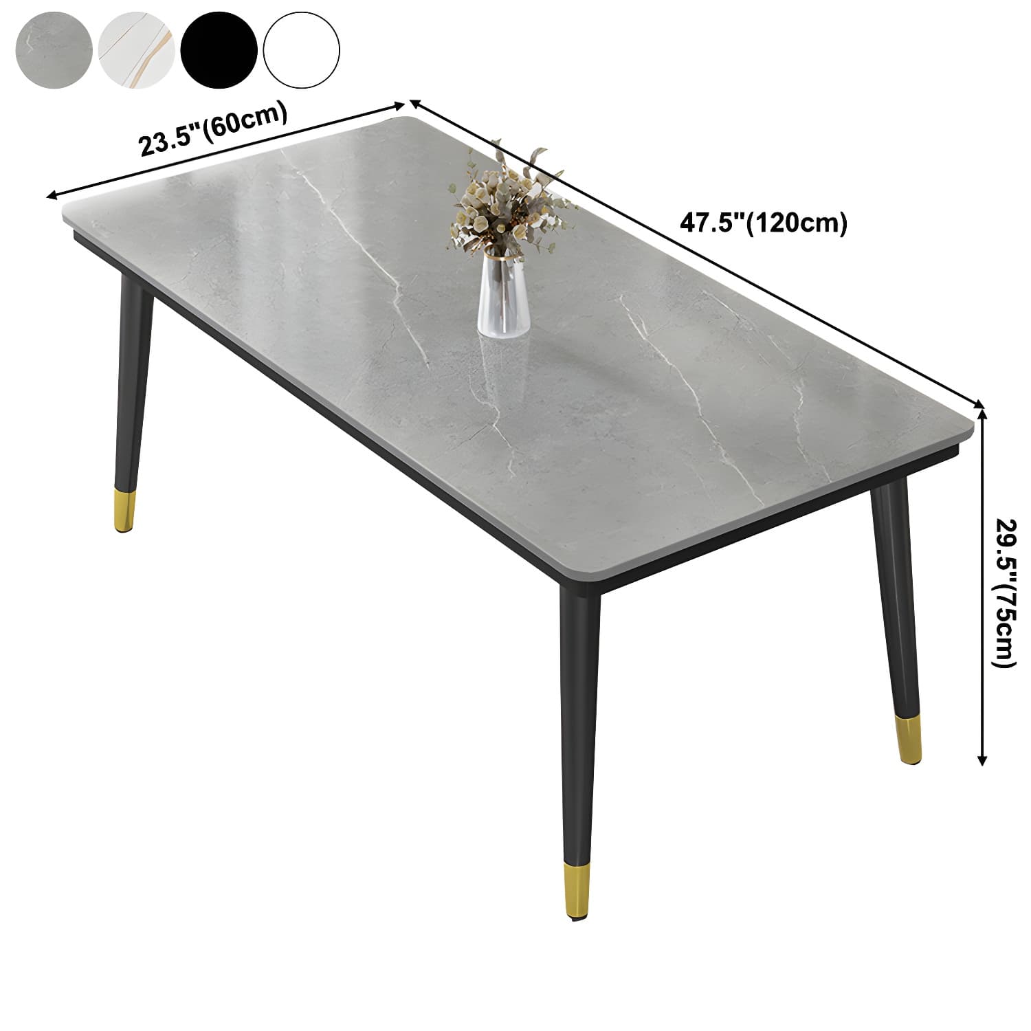 Industrial Standard Rectangle Shape Dining Table Sintered Stone Top Dining Table for Kitchen - image 12