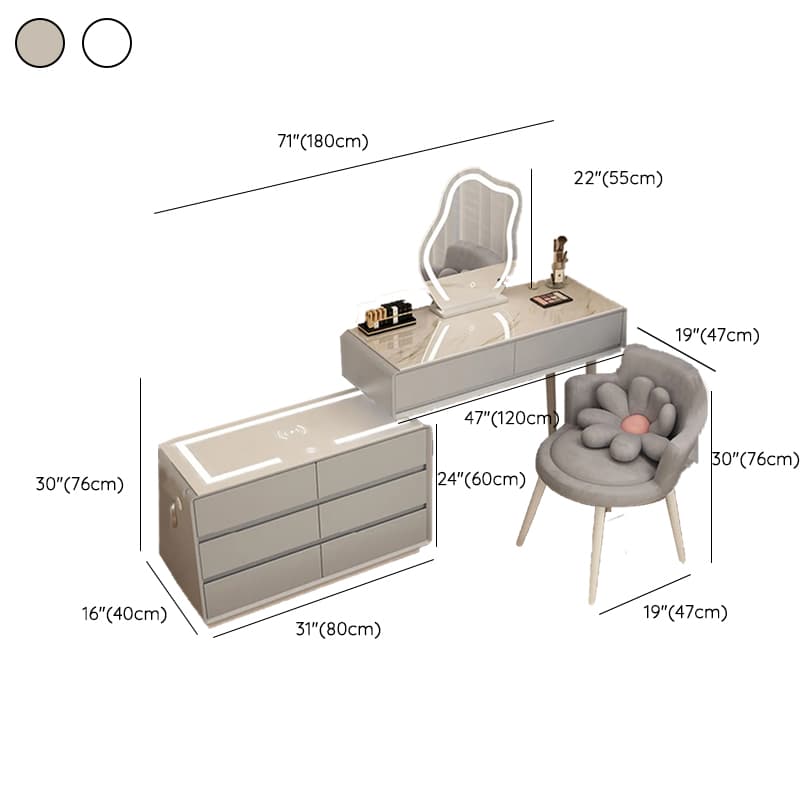 Bluetooth Compatible Vanity Set with LED Lighting, Electrical Outlet, Scalable Design, Push-Pull, and Adjustable Touch Brightness - image 15