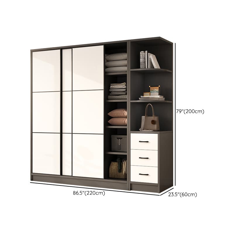 Detached Timber Gray Wardrobe Armoire with Soft Close Door, Interior Shelves and Hanging Rod, Soft Close Drawer Included/Not Included - image 22