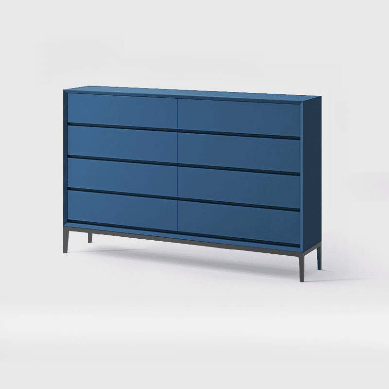 Trendy Raw Wood Console Dresser, Horizontal with 8 Drawers