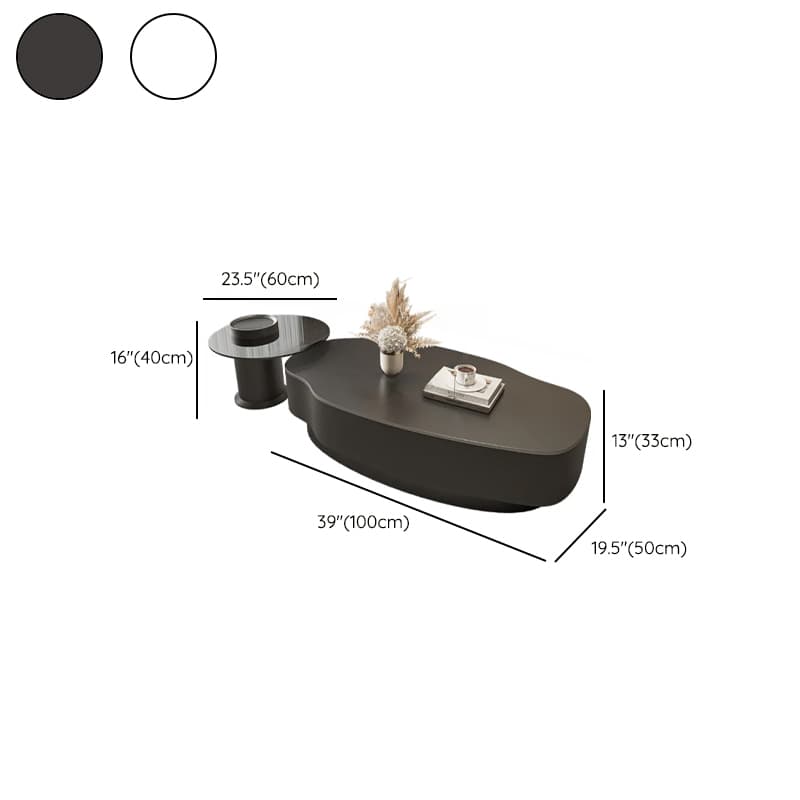 Double Nesting/Single Round/Irregular Accent Table for Living Room with Slate/Glass Tabletop in a Casual Style - image 15