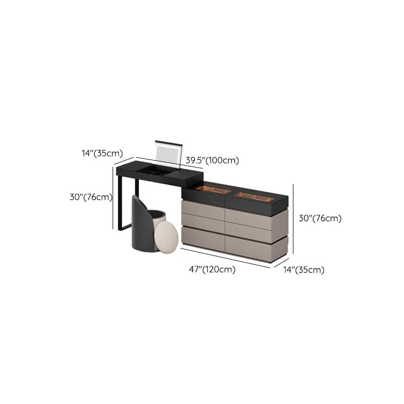 Multi-Purpose Vanity Set with 10 Drawers, Lighting, 2-in-1 Built In Makeup Vanity, Adjustable Touch and Brightness - image 10