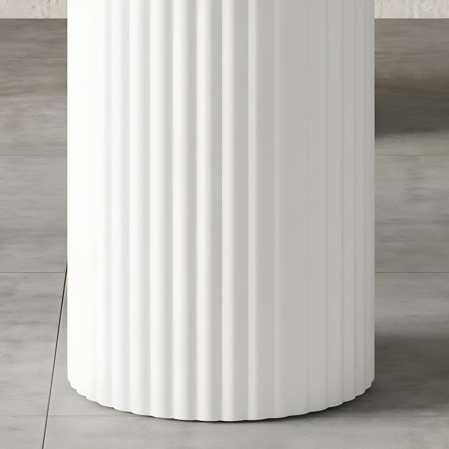 Oval Dining Table Modern Stone Dining Table in White with Double Pedestal - image 6