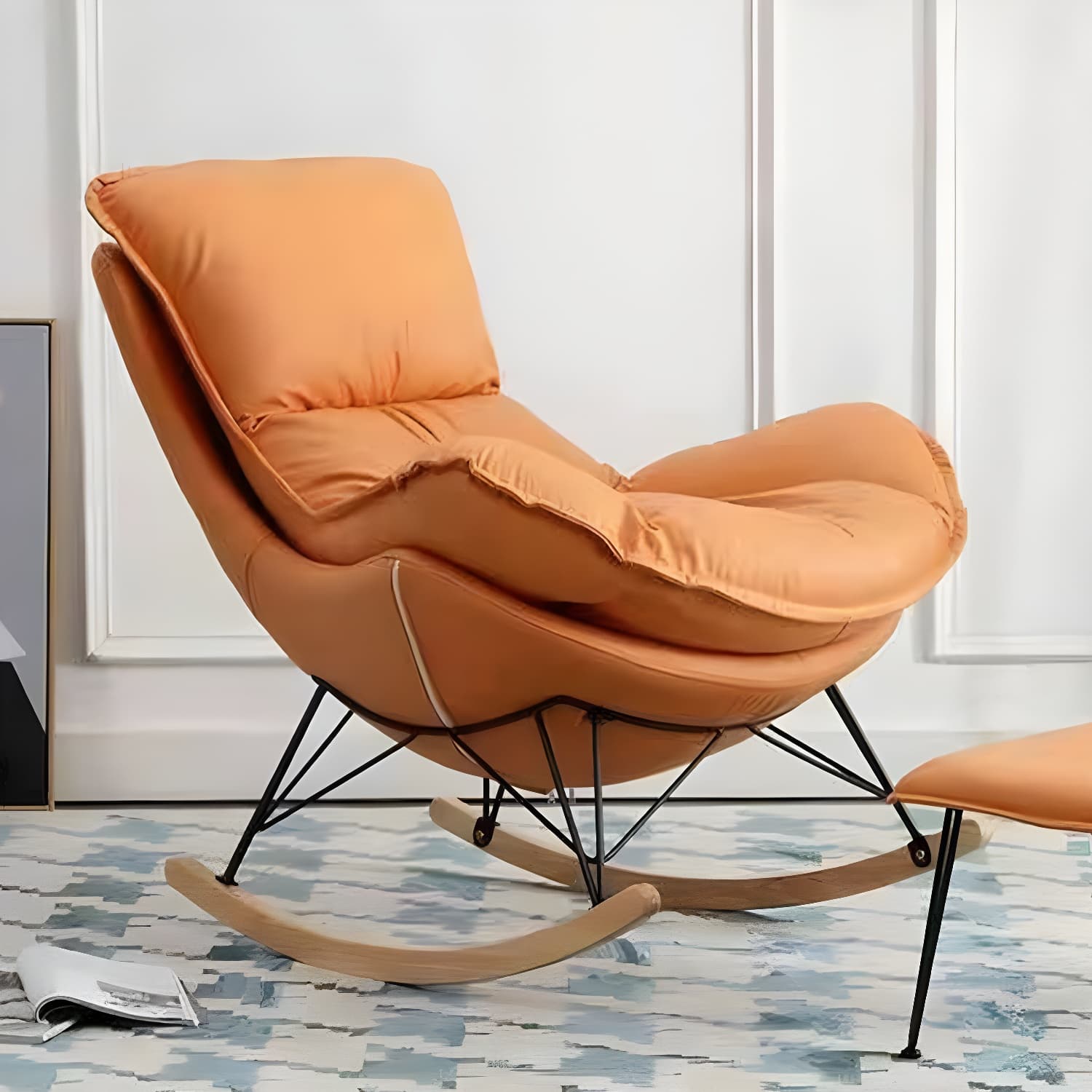 Contemporary with Light Legs Living Room Spindle Rocking Accent Chair - image 12
