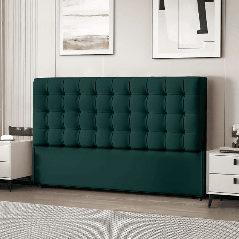 Modish No Distressing Button-tufted Panel Headboard in Rectangle Shape for King/Queen/Full Bed with Sponge Upholstery Fill and Standard Height - image 5
