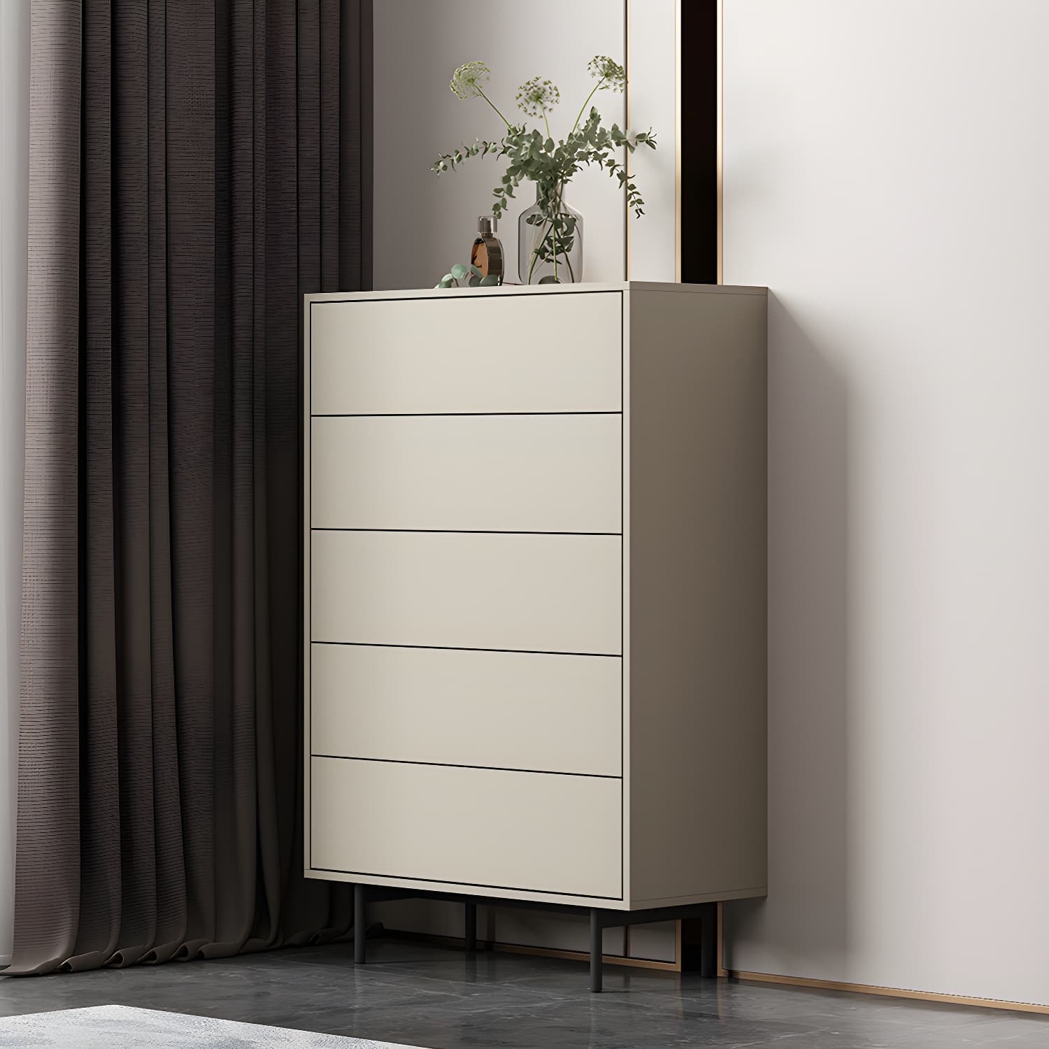 9.37"/47.24" Tall Wooden Chest, Rectangle Accent Chest with Drawers - image 7