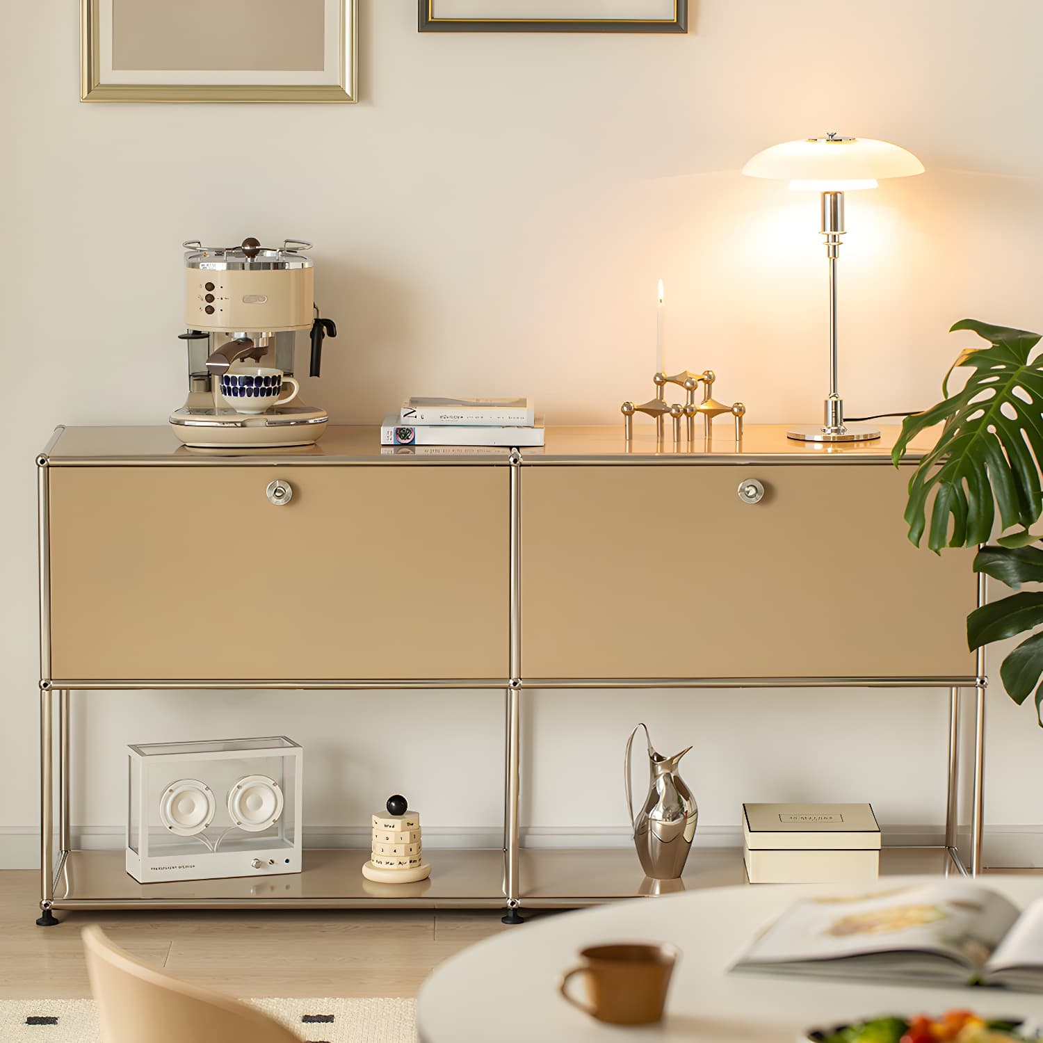 Modern Storage Sideboard Metal Sideboard with Drawer for Home - image 4