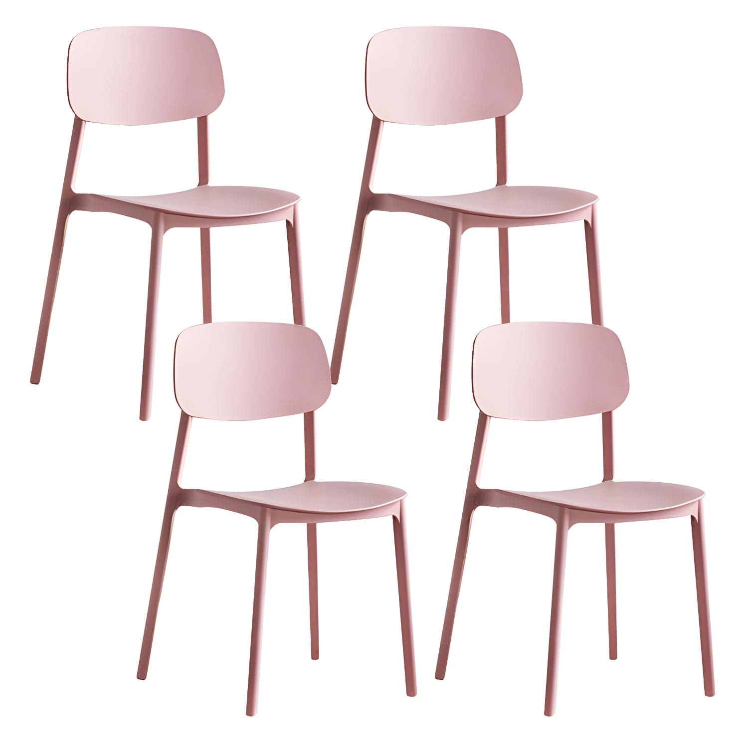 Plastic Indoor-Outdoor Side Chair Armless Stackable Dining Chairs - image 7