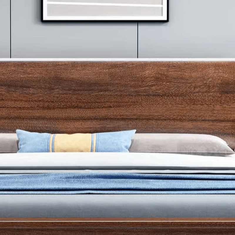 Old School Lumber Framed Solid Color Platform Storage Bed/Storage Panel Bed for Bedroom, 2 Storage Boxes Included/Not Included