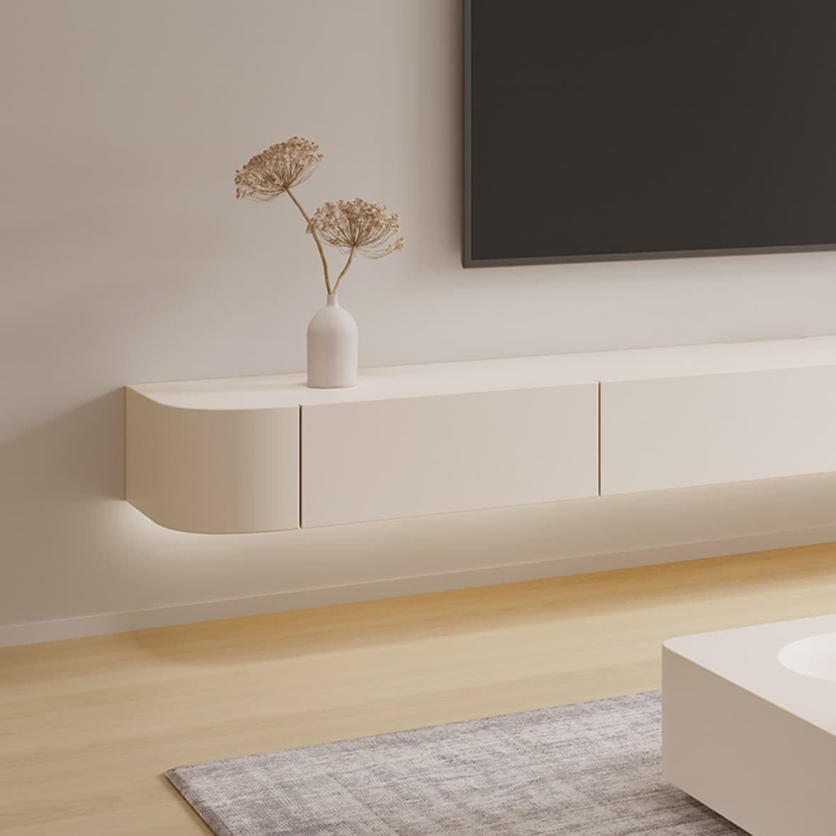 Modern Engineered Wood TV Stand Enclosed Storage Wall-mounted TV Console - image 8