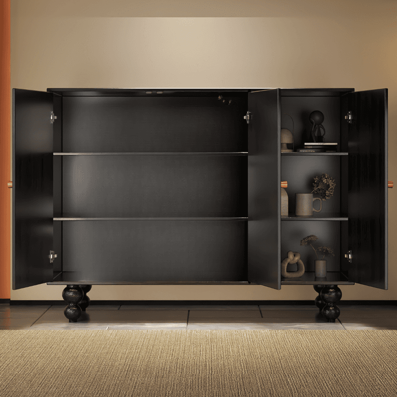 Trendy Rectangle Standalone Accent Cabinet in Ink with Manufactured Wood and Cabinet Knobs - image 12