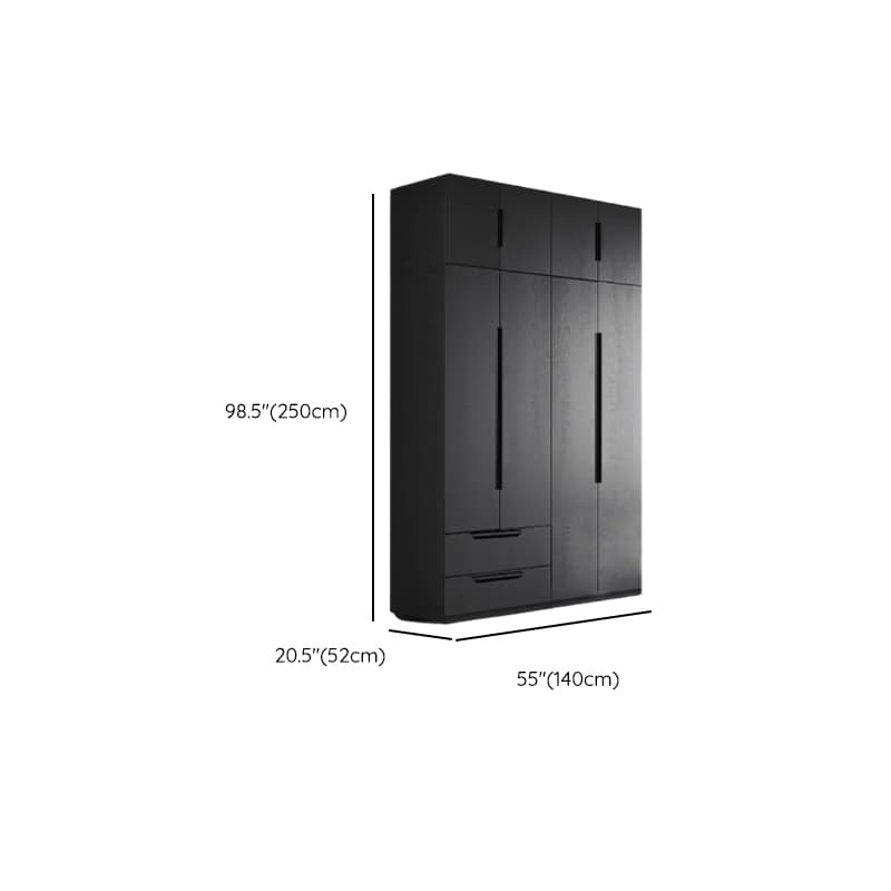 Ink Trendy Timber Wardrobe Armoire with Soft Close Drawer and Door, Interior Shelves, Clothing Rod - image 27