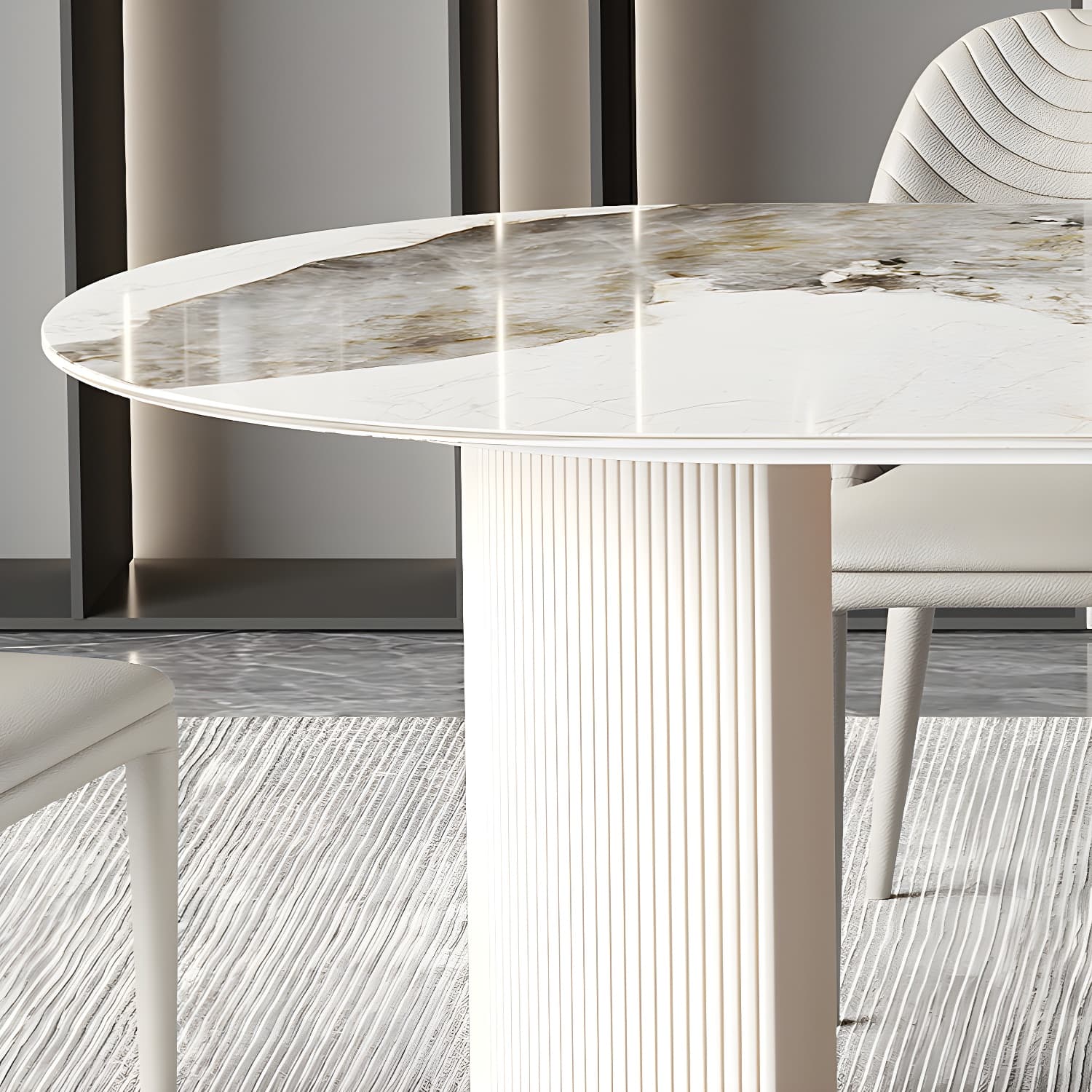 Traditional Luxury Dining Table Sintered Stone Oval Table for Home - image 6