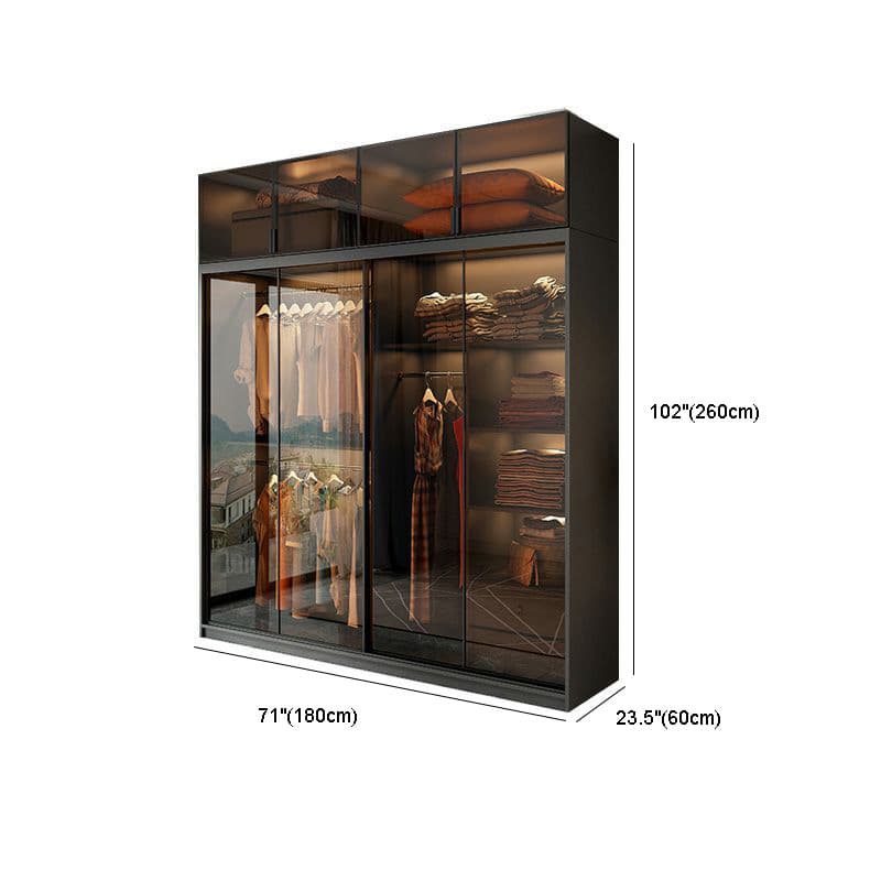 Trendy Charcoal Interior Shelves with Soft Close Drawer and Soft Close Door Timber Cabinet Armoire - image 10