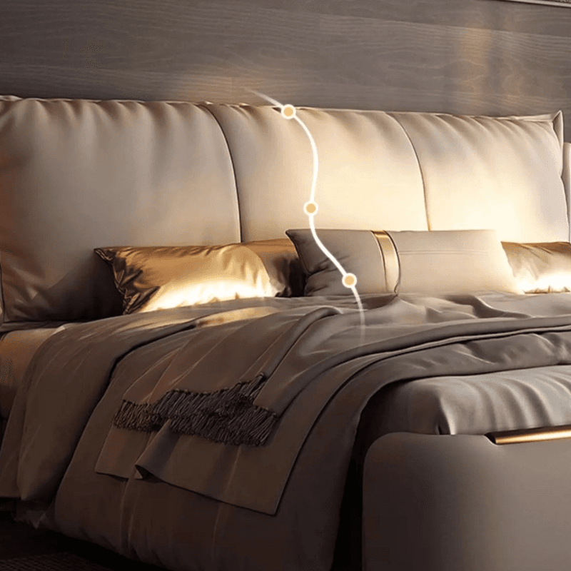 Light Gray Luxurious Solid Color Storage Bed/Platform Bed with Pine Wood Frame for Living Room - image 6