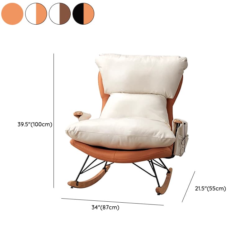 1 Piece Set/2 Piece Set Water Resistant Padded Living Room Rocking Chair in Chalk/Grey/Citrus Color with Upholstered Back and Track Arm in a Simple Style, Ottoman Included/Not Included - image 22