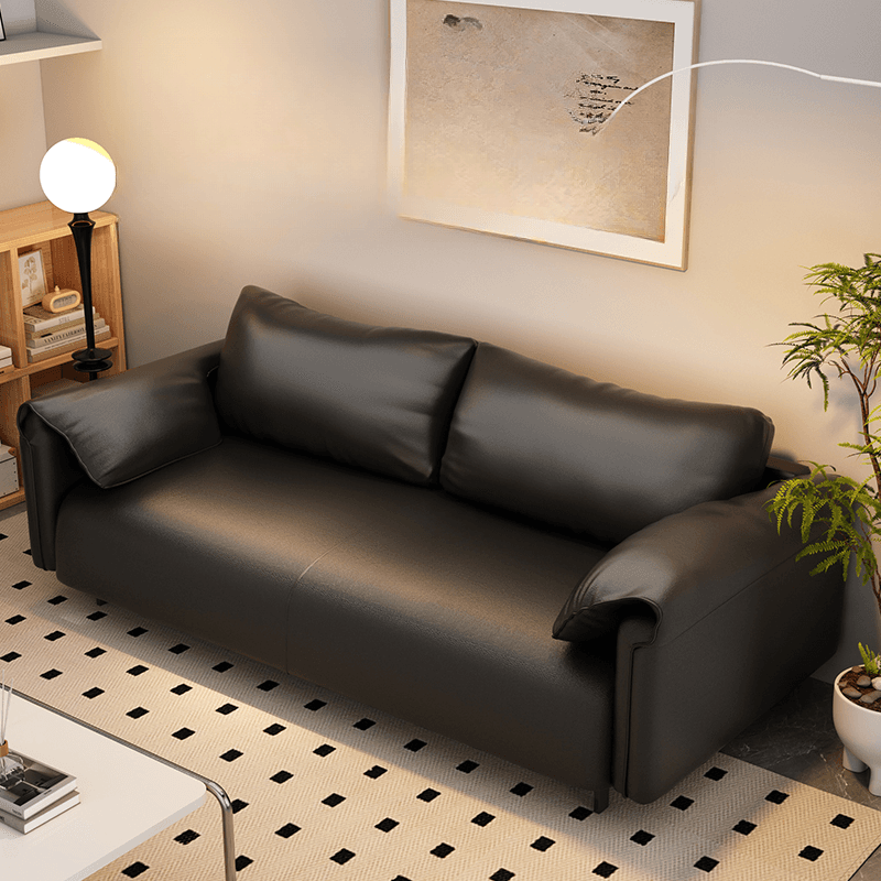 Modern Solid Color Tear Resistant Standard Sofa/Loveseat in Black/Ivory for 3-seater/Seats 2 - image 4