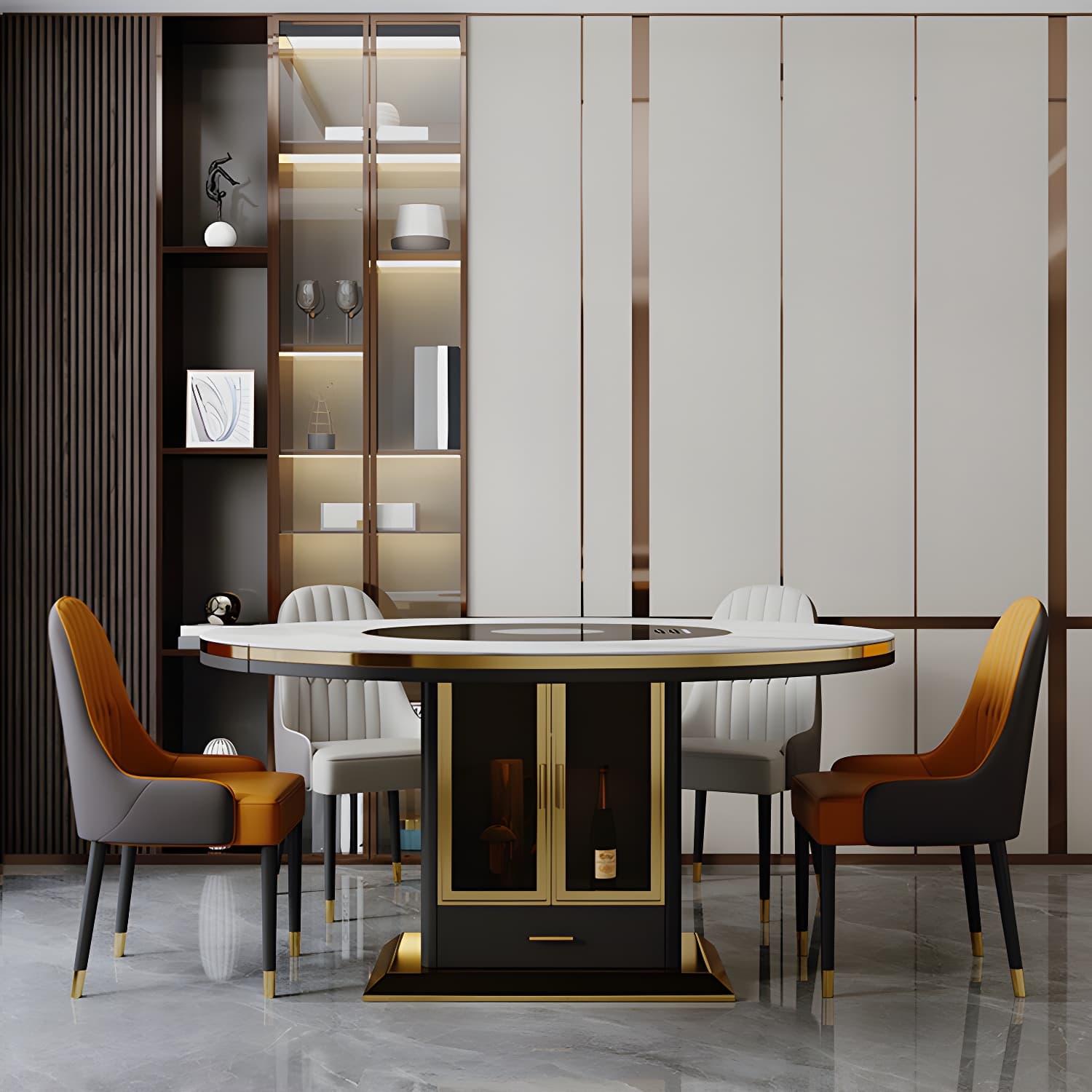 White Dining Table Set 1/5/7 Pcs Metal Dinette Set with Faux Leather Chairs - image 6