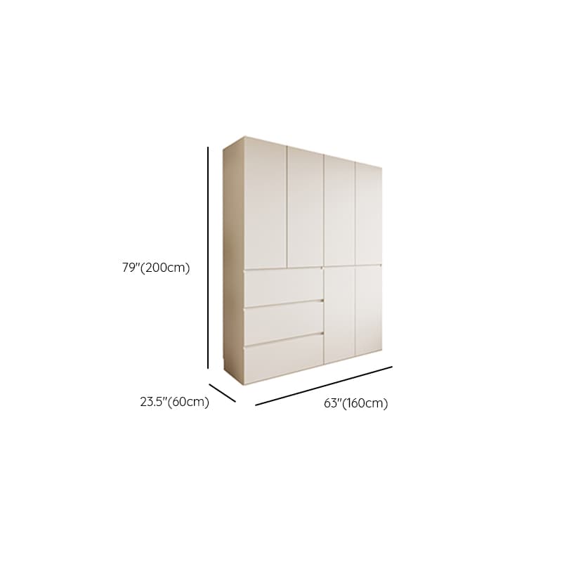 White Modish Wooden Independent Wardrobe Armoire with Soft Close Drawer, Soft Close Door, and Interior Shelves - image 9