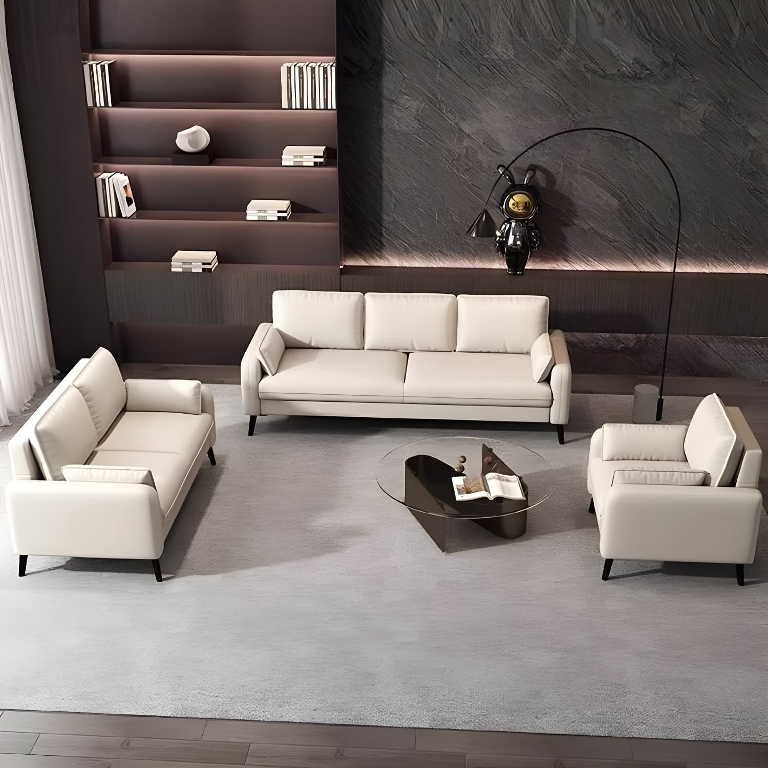2-Seater Modern Cushioned Sofa with Bolster Pillows for Living Room - image 11