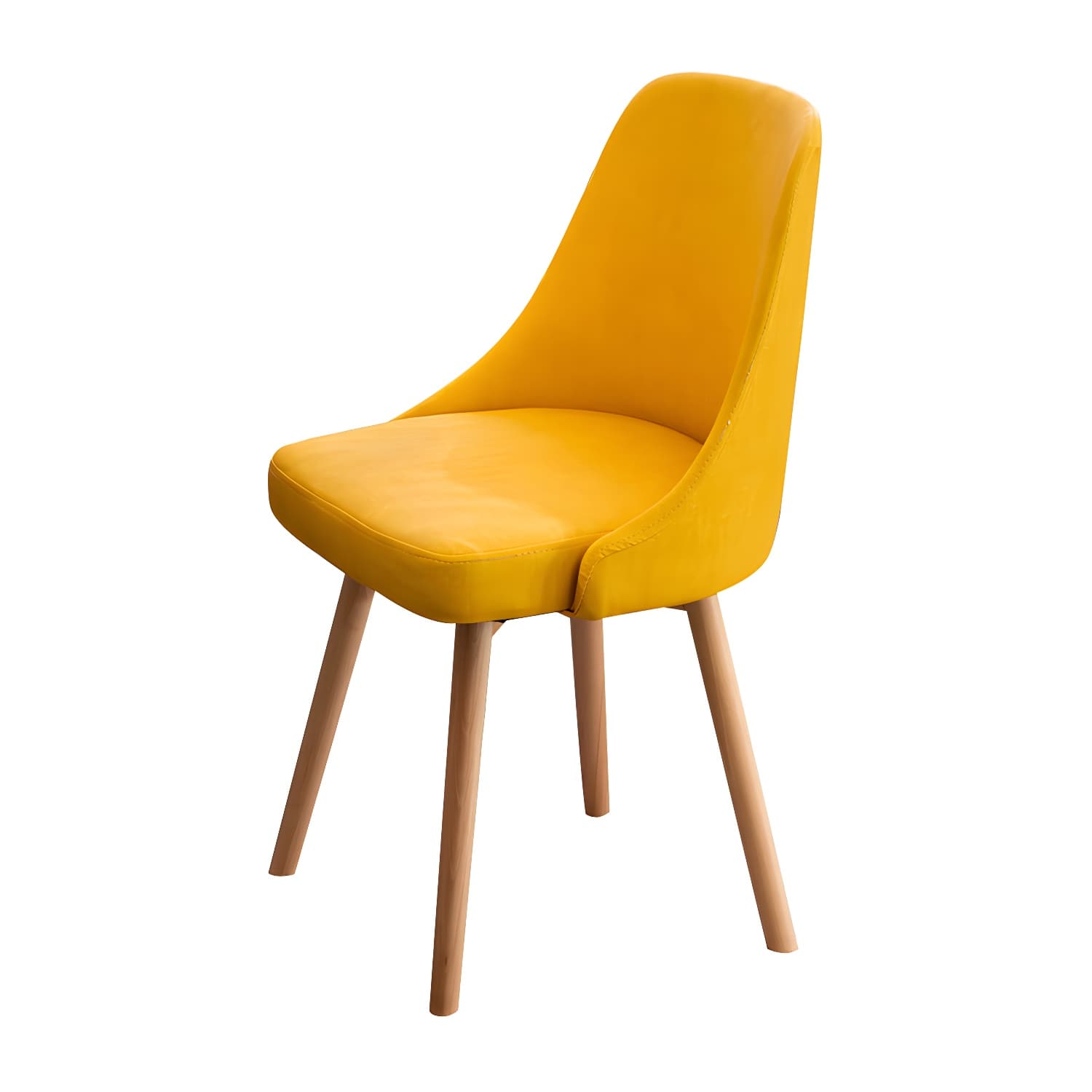 Upholstered Armless Dining Chairs Scandinavian Side Dining Chairs with Wood Legs - image 16