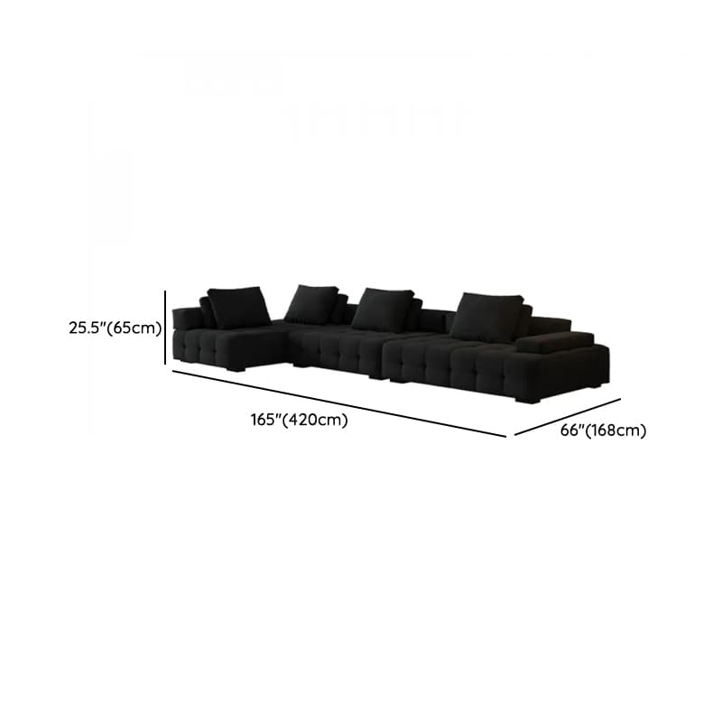 Cotton Midnight Black Standard/Single Sofa with Armrest and 4/3/1 Pillows - image 21