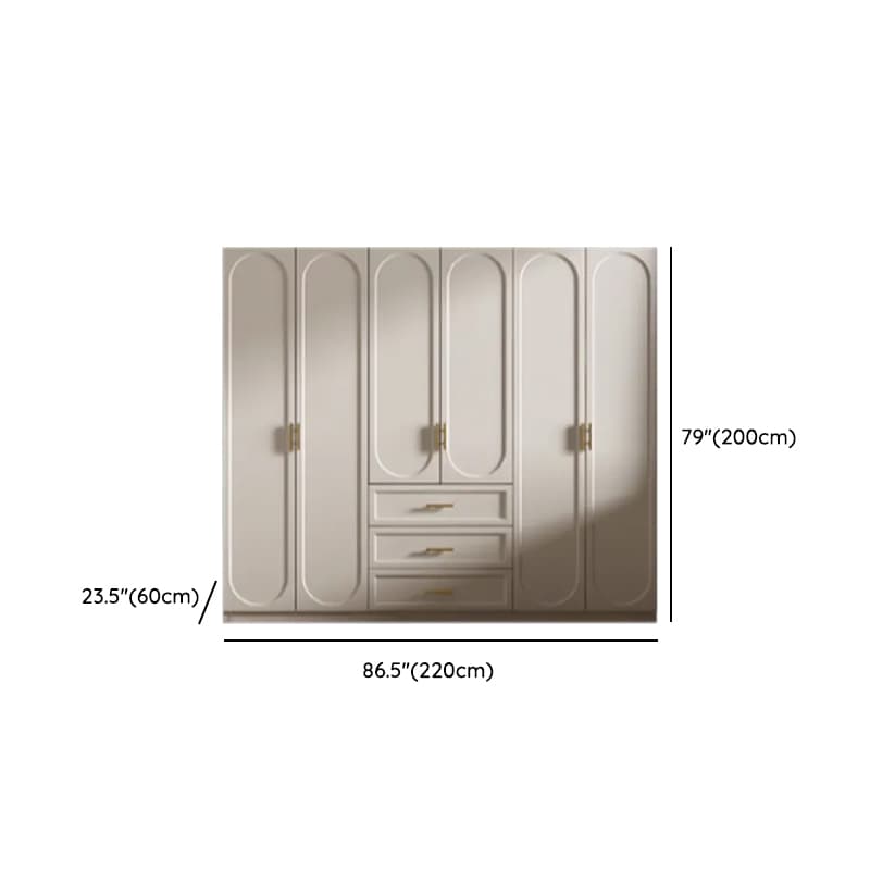 Chalk Simple Lumber Wardrobe Closet with Soft Close Drawer, Soft Close Door, Interior Shelves, and Clothing Rod - image 13