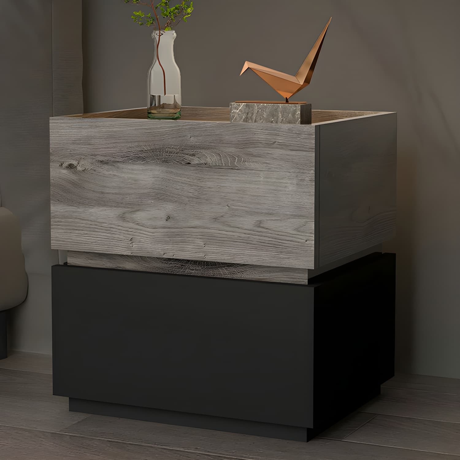 19.1" Tall 2 - Drawer Nightstand Wooden Accent Table Nightstand for Bedroom - image 24