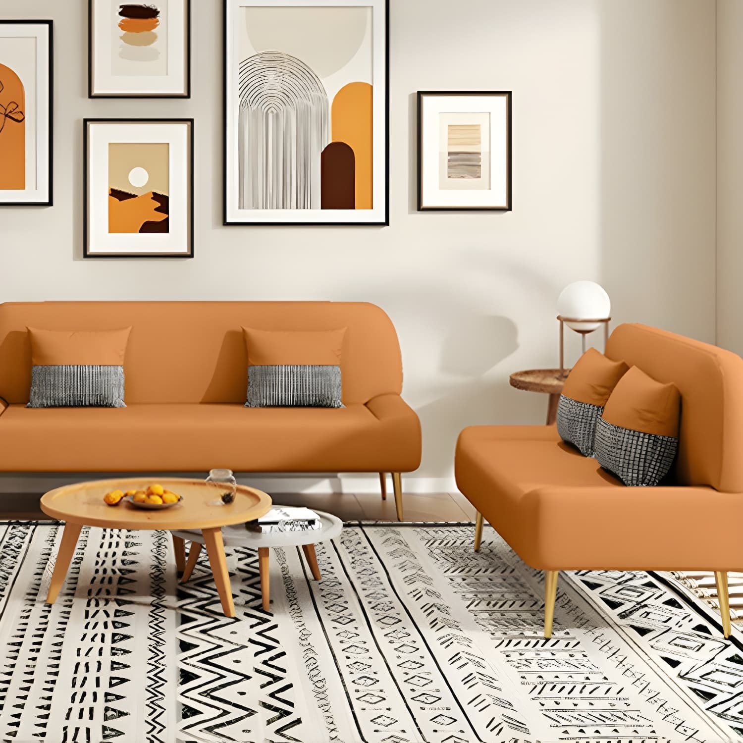 Scandinavian Faux Leather Small Size Sofa with Armless Design in Solid Color - image 18