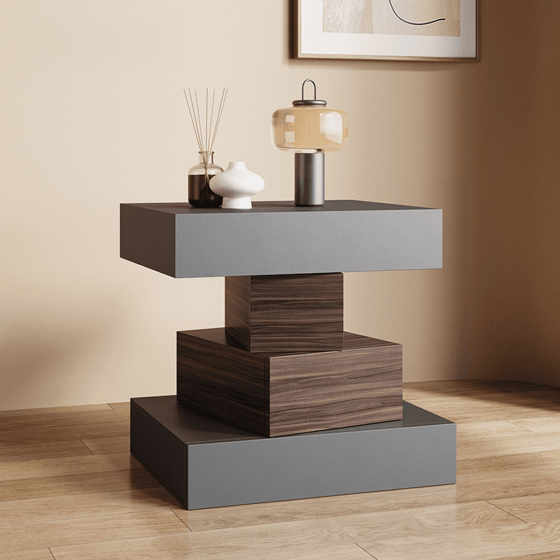 Scandinavian Synthetic Leather Drawer Storage Nightstand with 4 Drawers - image 6