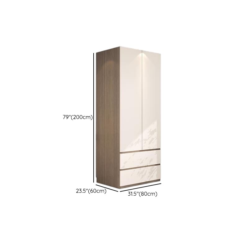 Beige Modish Armoire Cabinet in Manufactured Wood with Soft Close Drawer, Soft Close Door, Interior Shelves, and Clothing Rod - image 21