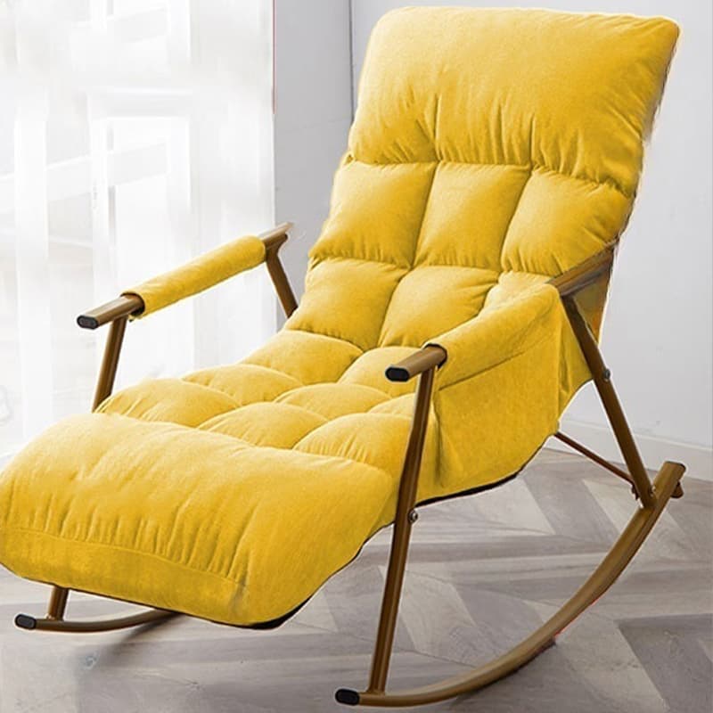 Modern Indoor Rocking Chair Upholstered, Tufted and Custom Fit with slipcover, Metal Legs - image 6