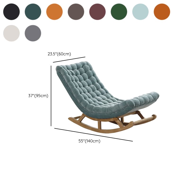 Stationary Ergonomic Rocking Chair with Rear & Ottoman, Green/Yellow/Coffee - image 19