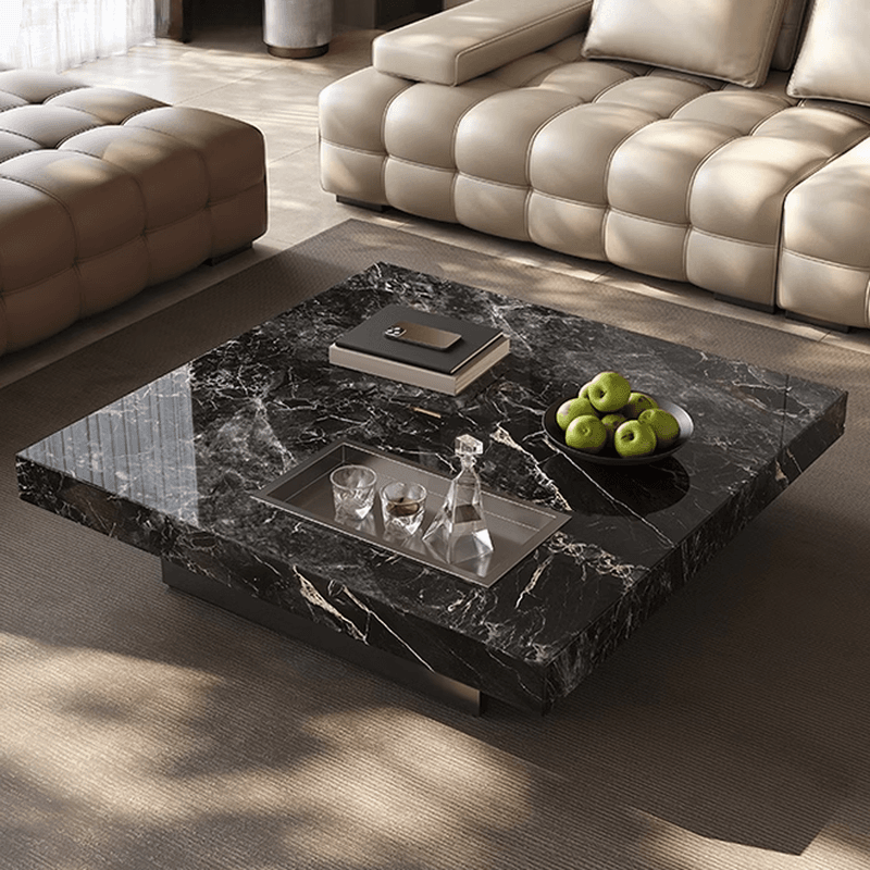 Dual Footing Geometric Figure/Square Accent Table for Home - image 7