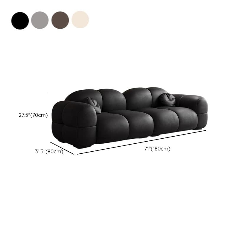 Trendy Solid Color Stain Resistant Loveseat in Black/Dark Gray/Taupe for 2 People with 2 Pillows - image 23