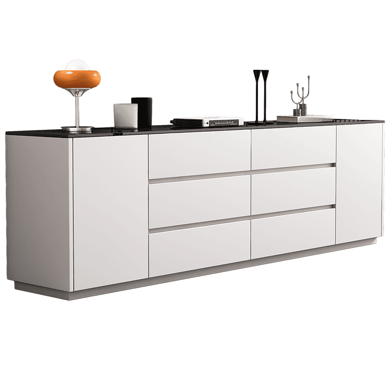 2-Door & 6 Drawers Rectangular TV Stand with Changeable Shelf for Sitting Room, 3 Tiers - image 8