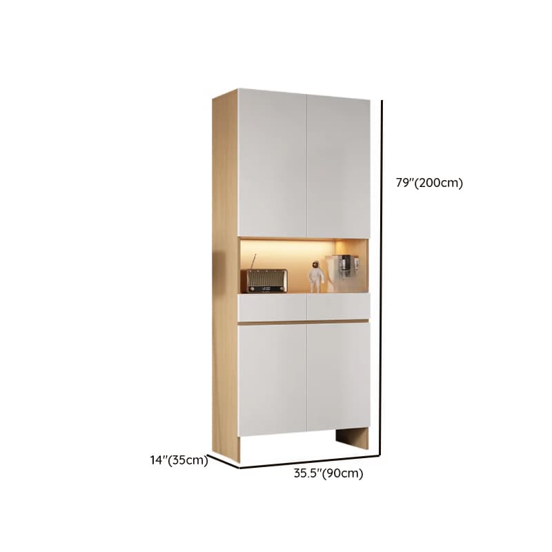 Trendy Rectangle Accent Cabinet with Hutch, Changeable Shelf, Groove Handles, Multi-Color Top, and Soft Close Drawer - image 30