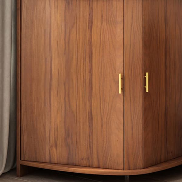 Corner Coastal Brown Wood Corner Accent Cabinet with 2 Shelves - image 6