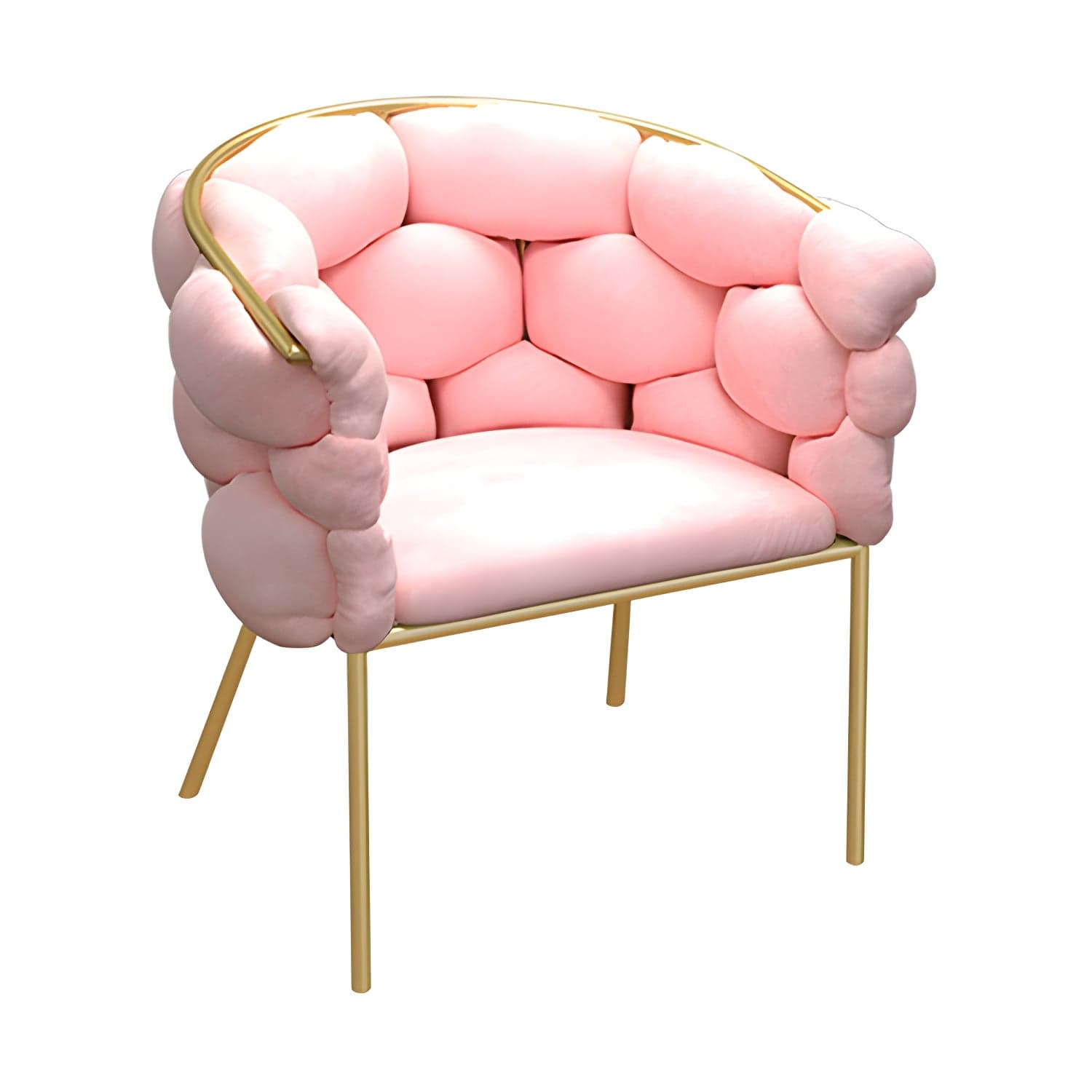Glam Style Upholstered Gold Base Dining Arm Chair for Dining Room - image 7