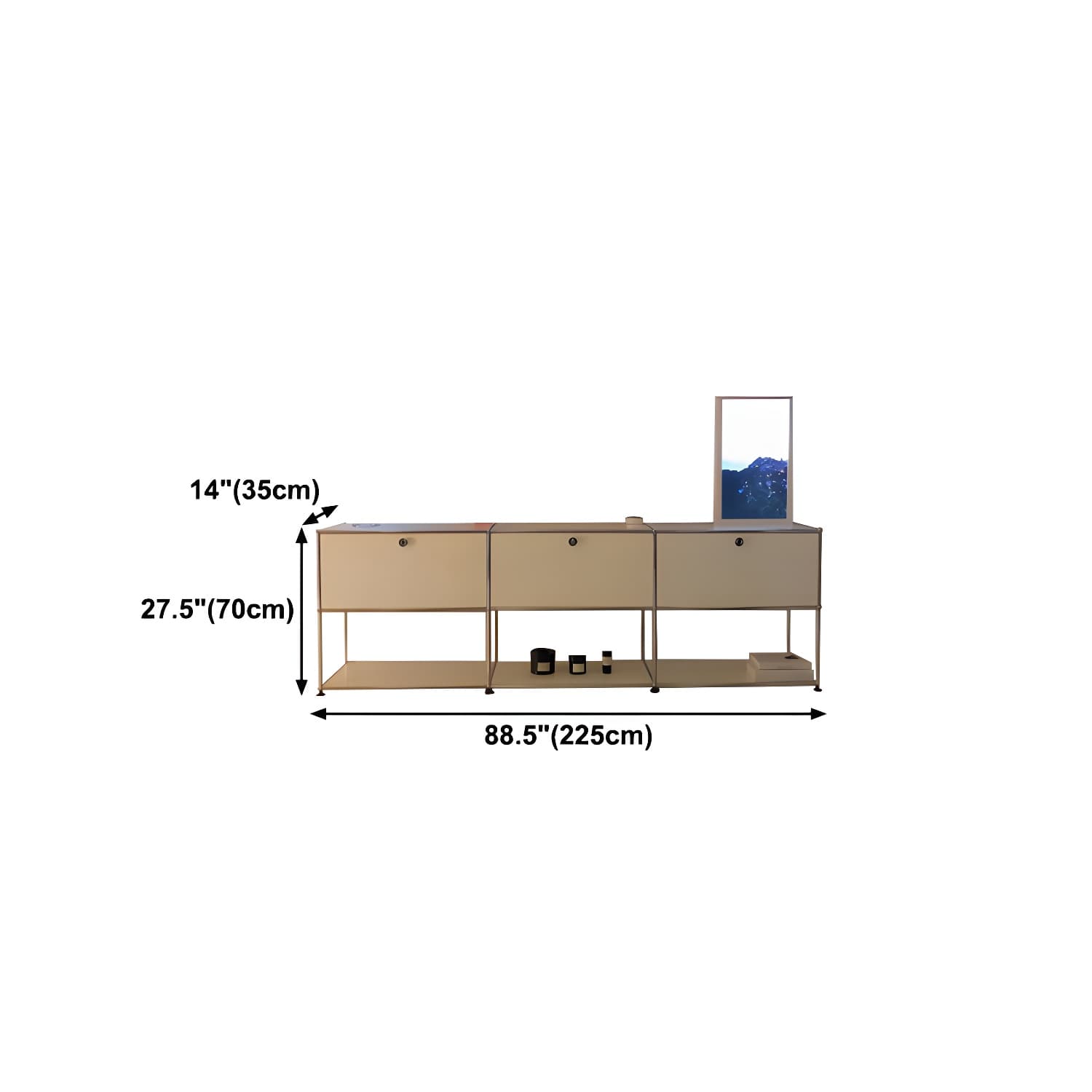Stainless Steel Sideboard Modern Style Dining Sideboard with Locking Cabinet - image 23