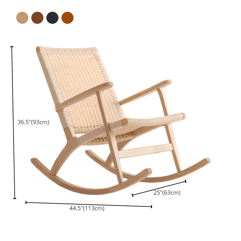 Asian Style Wicker Front Porch Rocking Chairs with Track Arm - image 16