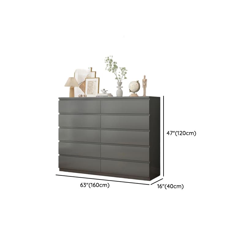 Vertical/Horizontal Gray Double Dresser/Bachelor Chest/Semainier with 5 Drawers/3 Drawers/8 Drawers in a Modern Style - image 12