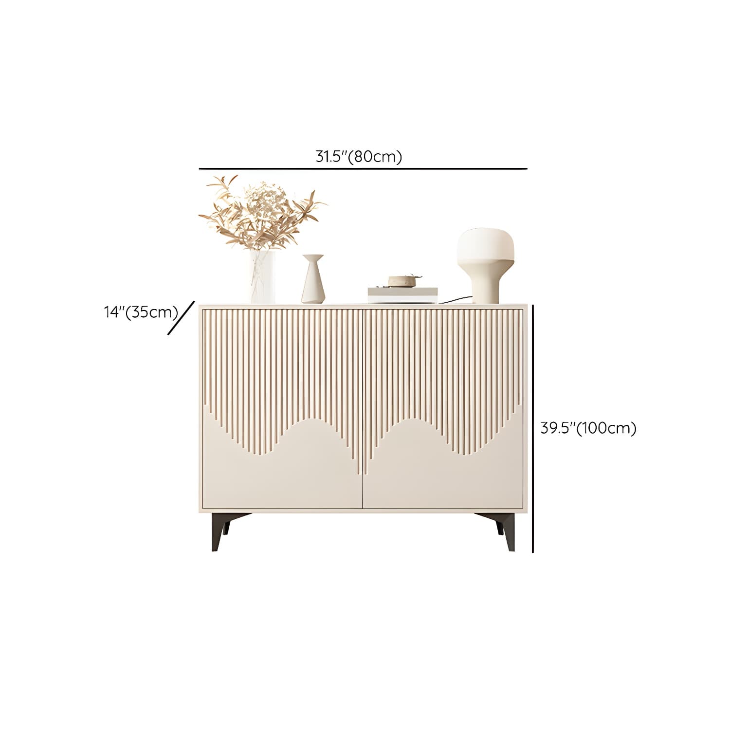 Modern White Wood Sideboard Credenza with Adjustable Shelving and 6 Interior Shelves - image 15