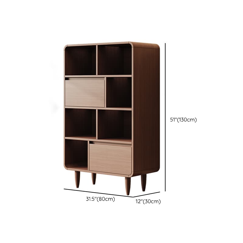 Simple Rectangular Damp-proof Accent Chest with 4 Exterior Shelves, Natural Wood Brown Top, and Soft Close Drawer - image 11