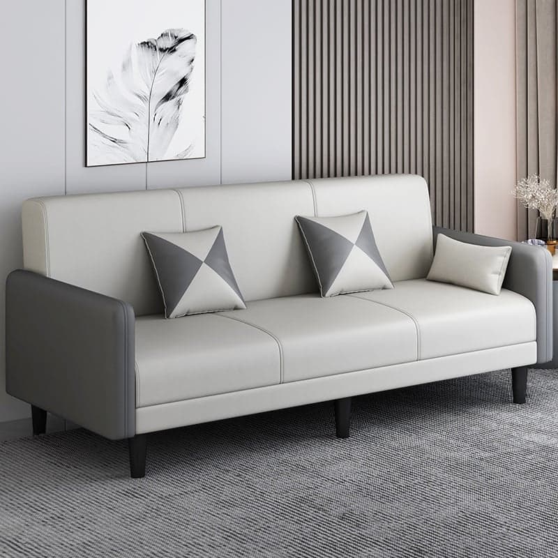 Trendy Solid Color Stain Resistant Standard Sofa in Grey/Cerulean/Beige with Arm, 4-seater/Seats 3 and 2 Pillows - image 10