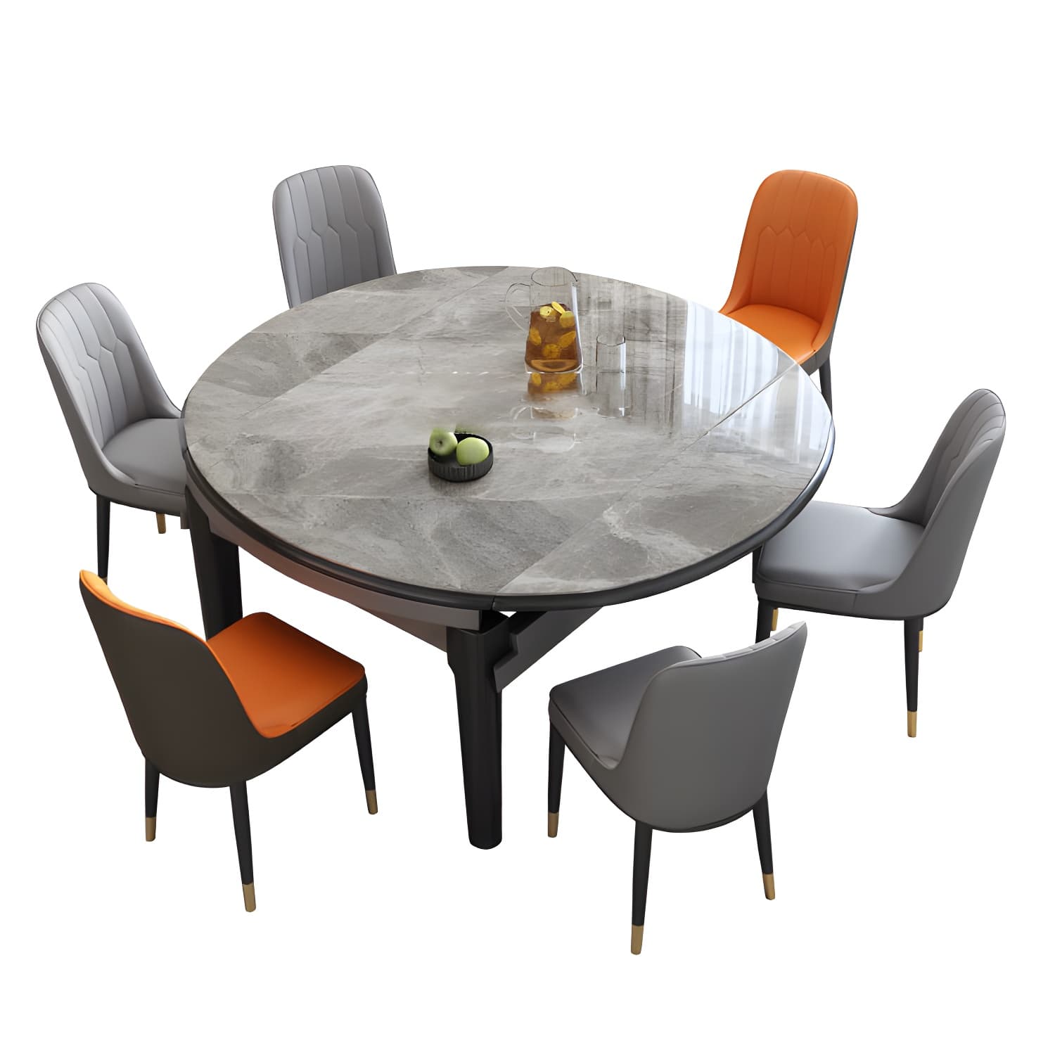 Sintered Stone Top Table 4 Legs Drop-Leaf Dining Table for Kitchen - image 6