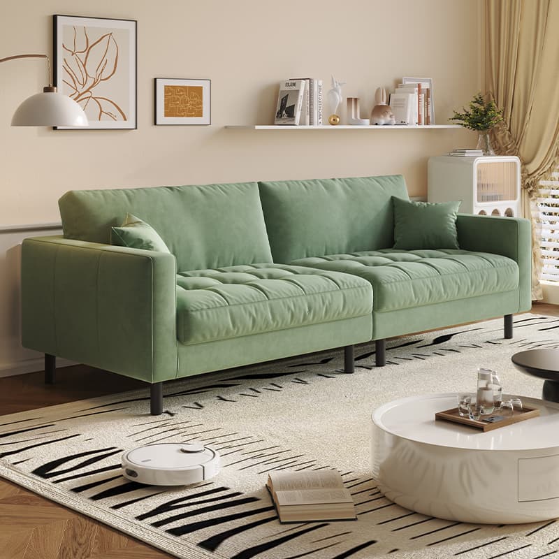 Tear Resistant Standard Sofa with Pu Upholstery in Grey/Light Green/Auburn - image 6