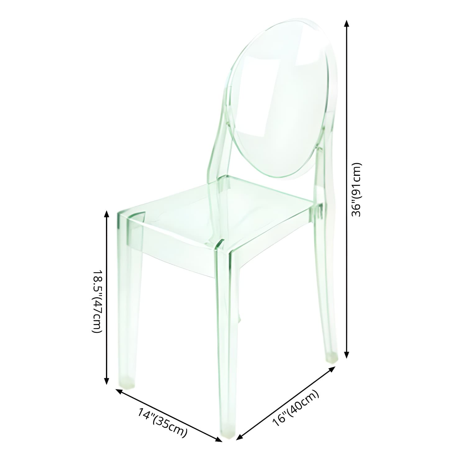 Scandinavian Winehouse Plastic Side Chair Transparent Open Dining Chair (Set of 4) - image 24