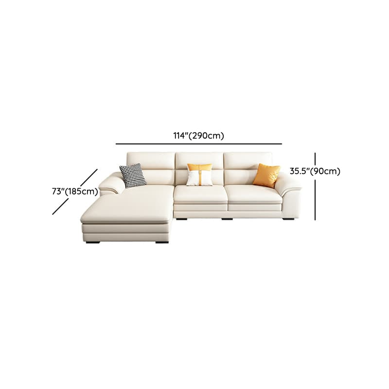 Modern Wood Frame White Sectional Sofa with Cushion Back and Storage Included - image 16