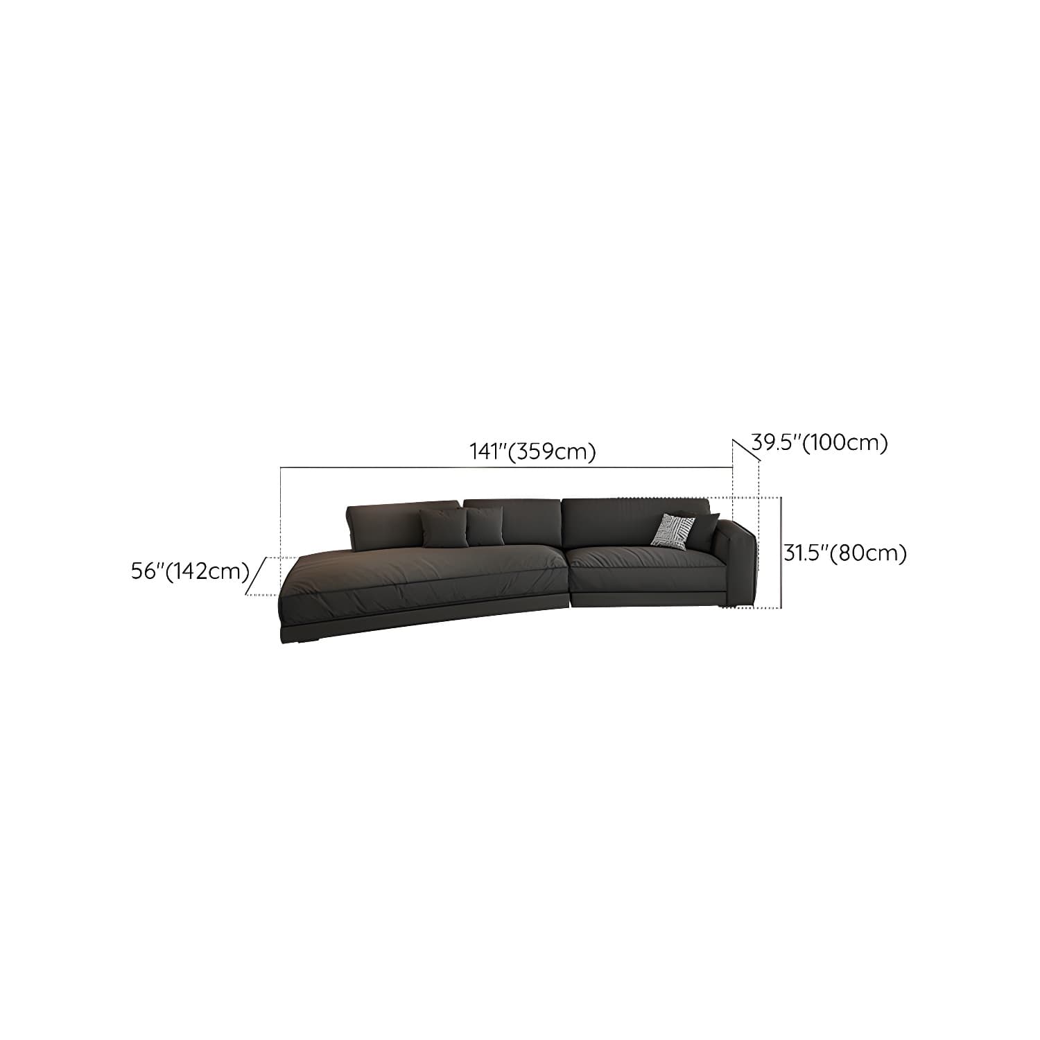 Modern Gray Polyester Blend Stationary Sectional Sofa with Square Arm and Cushion Back - image 23